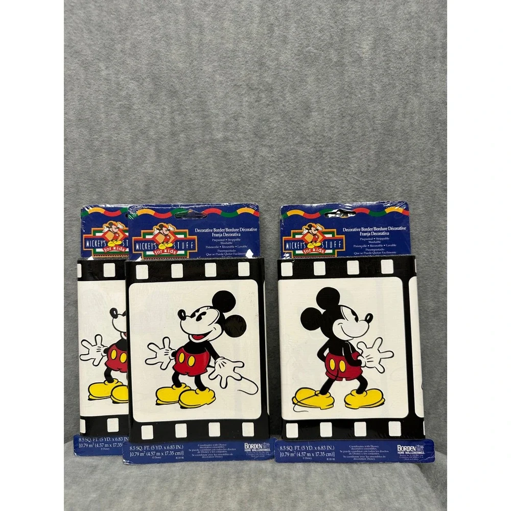Vintage‎ Mickey Mouse Wallpaper Border Prepasted Washable Cinema Retro
